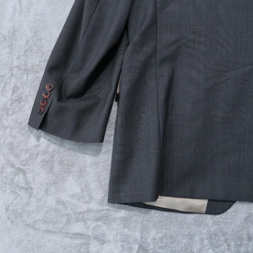 Chaps Ralph Lauren Blazer Mens 42S Gray Plaid 100% Wool Sports Coat Business - Picture 3 of 16